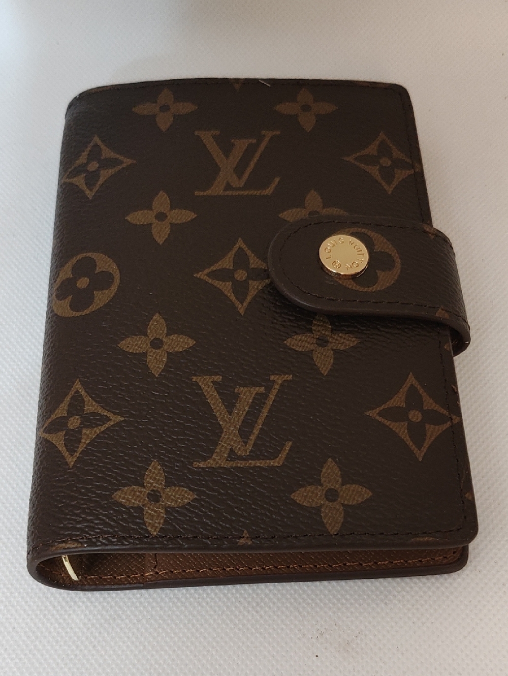 Brown Logo Monogram Snap Card Holder And Planner
